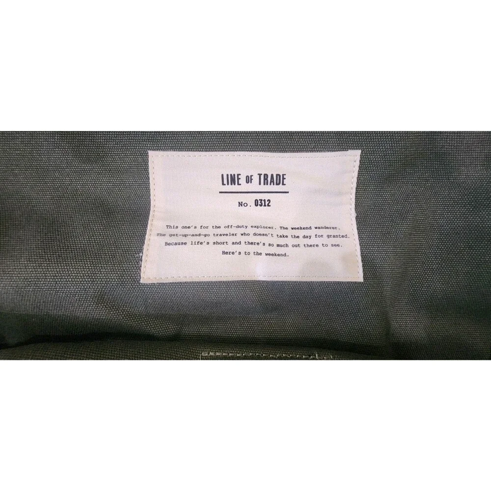 Line of Trade Men's Weekender Bag Green Canvas Leather Trim No. 0312 Travel